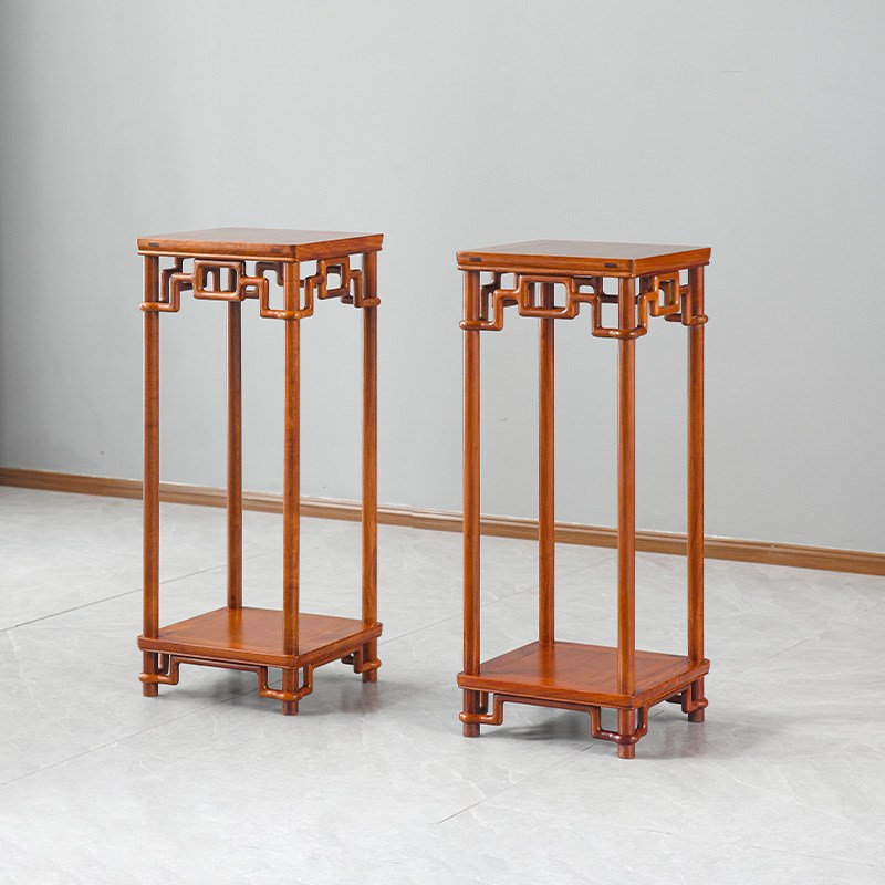 红木家具缅甸花梨木明式花架实木客厅中式落地花架家用花几花盆架