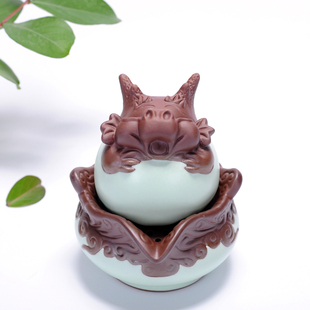 便携办公茶壶 茶宠摆件汝窑快客杯一壶一杯陶瓷旅行功夫茶具套装