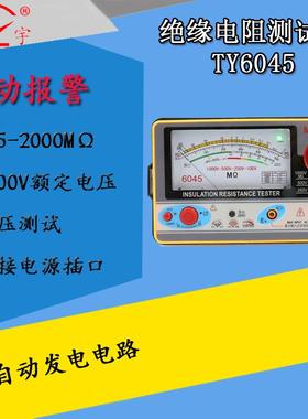 天宇TY6045 绝缘电阻测试仪100v 250v 500v1000v多档位兆欧表