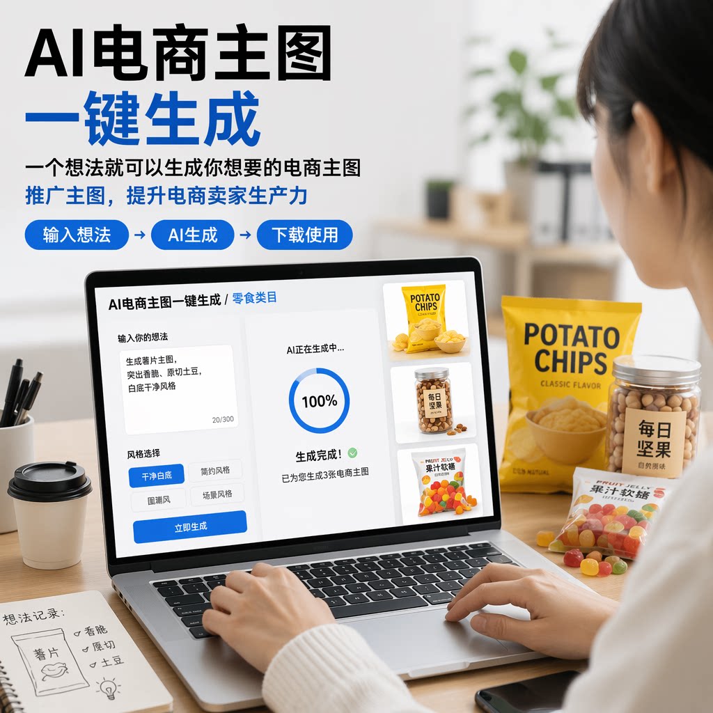 AI产品修图场景搭建电商产品拍平面广告设计