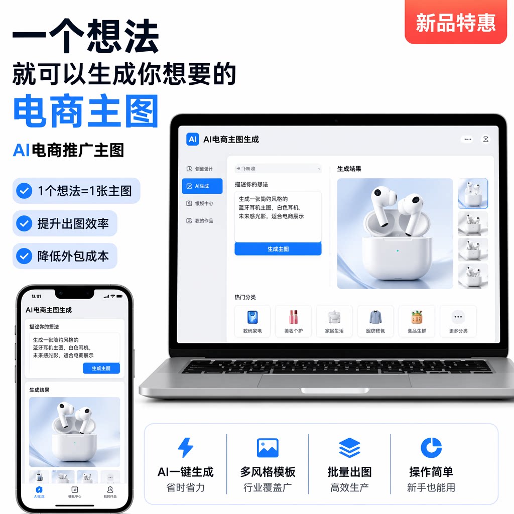 ai作图mj画图视频制作电商设平面广告设计