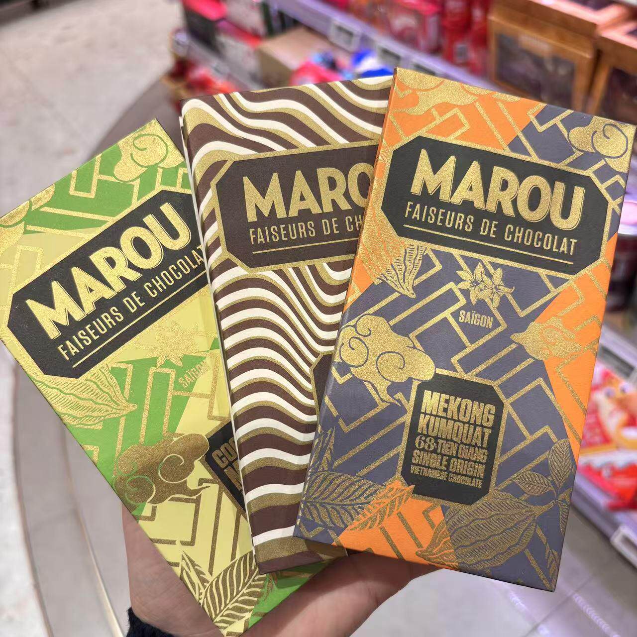 越南Marou黑巧克力椰奶咖啡牛奶金桔78%72%70%可可含量巧克力制品
