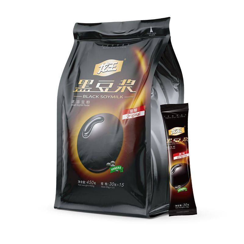 龙王黑豆浆粉450g营养早餐代餐速溶冲饮原味纯豆粉高蛋白非转基因