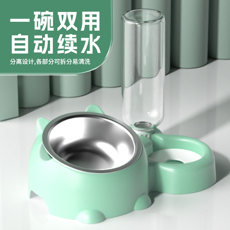 狗狗喝水吃饭碗大号加厚斜口宠物