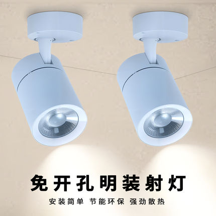 led明装射灯20w30w服装店家用背景墙cob吸顶轨道灯店铺展厅聚光灯