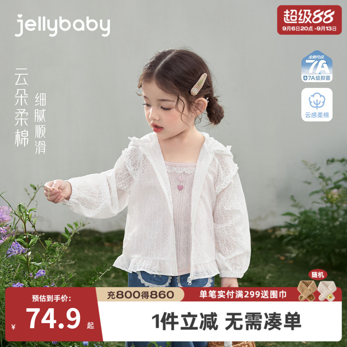 女童夏季新款透气薄款长袖外套图片