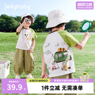 [7A抗菌]儿童t恤女童初夏卡通动漫衣服男童夏装休闲5小童夏季上衣