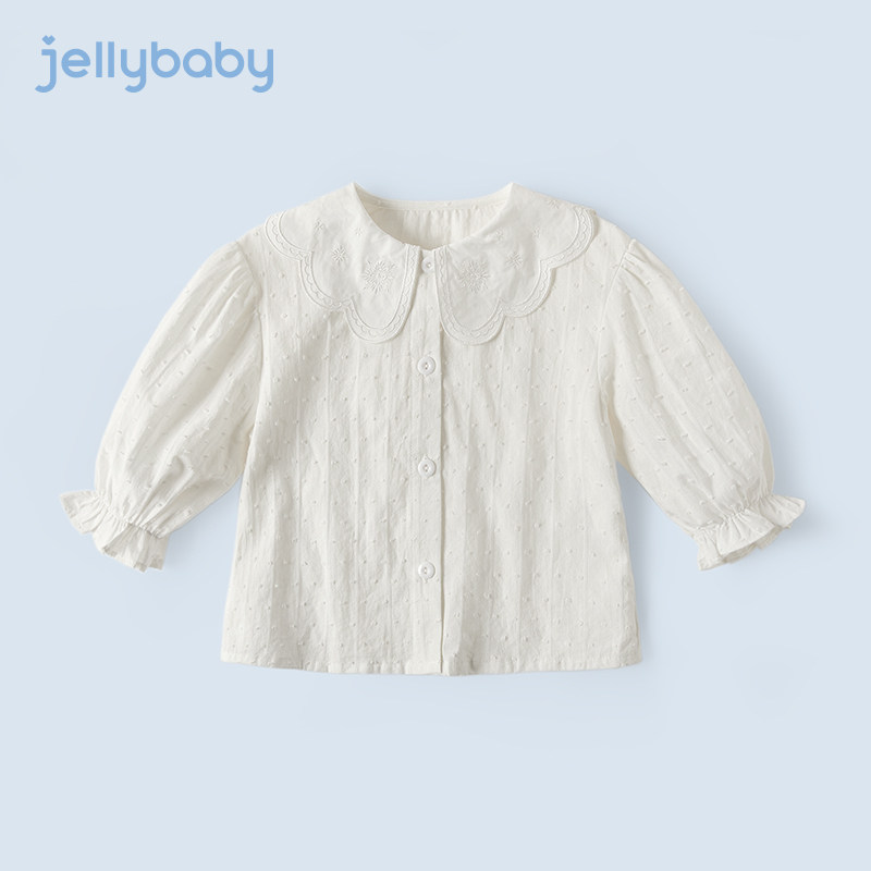 女童衬衫春秋儿童春装婴儿纯棉新款衣服春季女宝春款宝宝白色衬衣