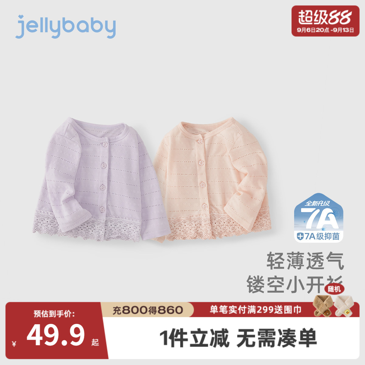 女童夏季薄款防晒空调开衫图片