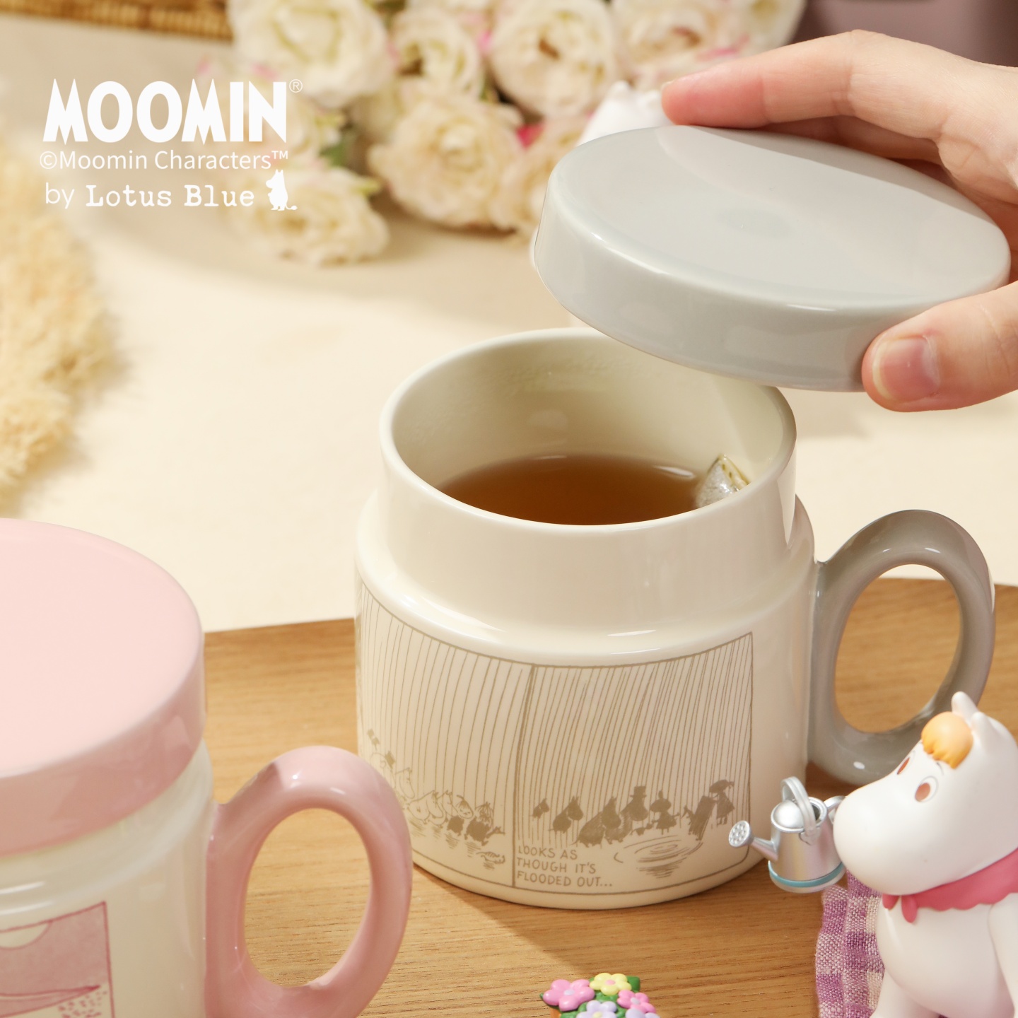 姆明高颜值马克杯陶瓷带盖