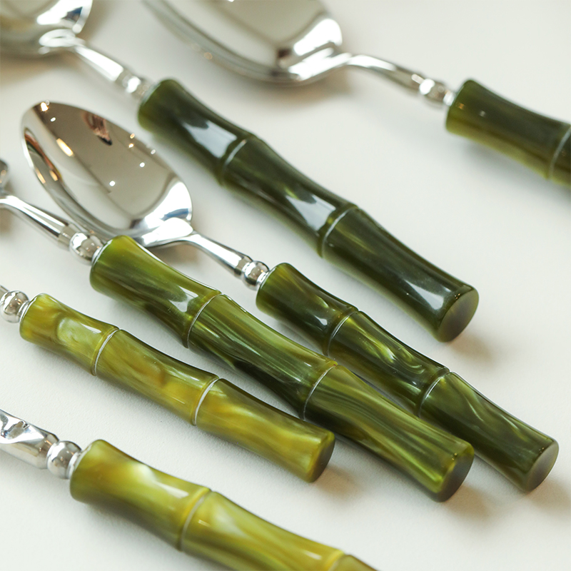 赵露思同款竹节勺子个人专用食品级不锈钢高颜值儿童家用长柄餐勺