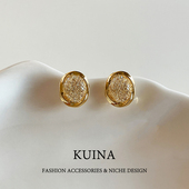 高级感金色气质耳环女轻奢银针耳钉2025新爆款 小众独特巨好看耳饰