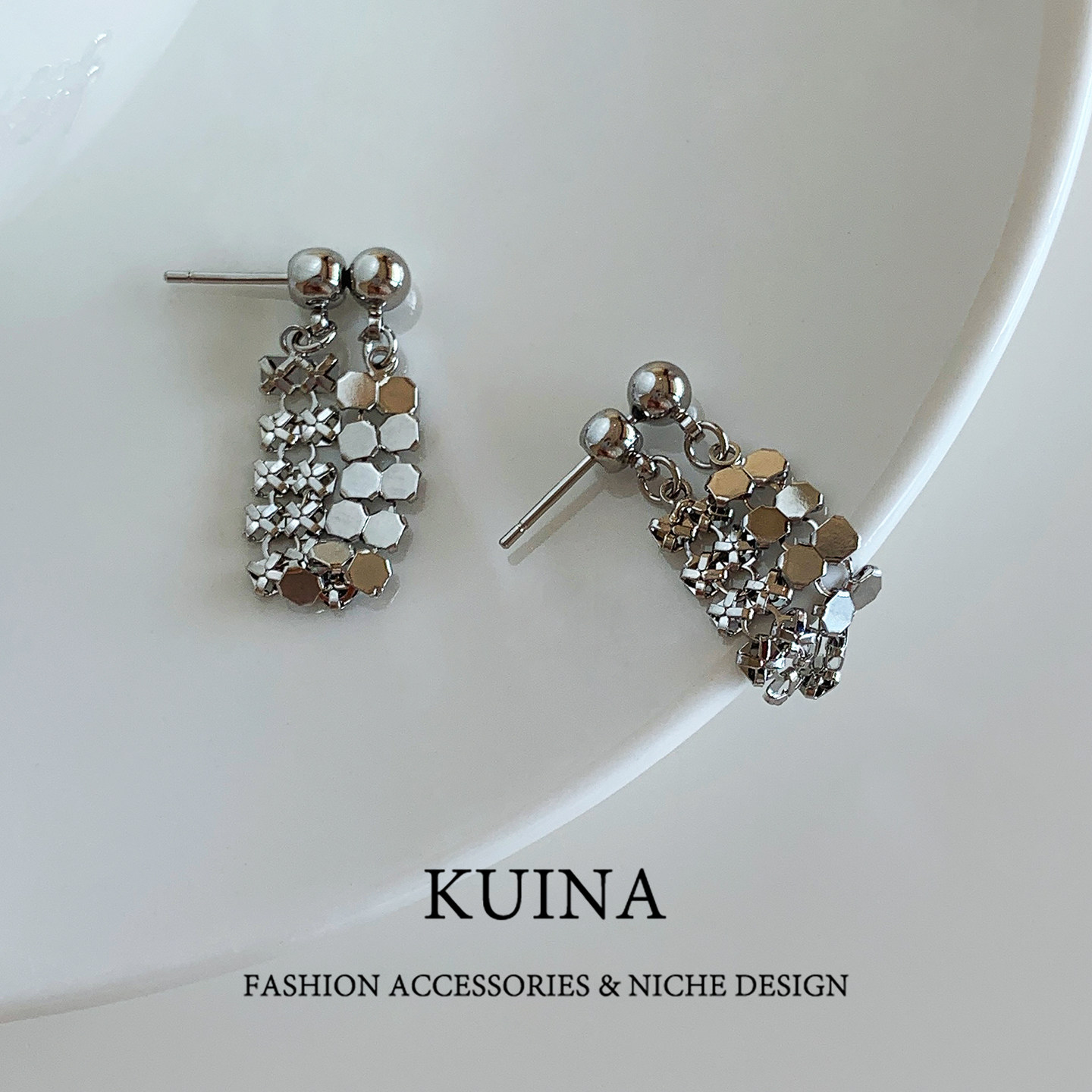 超闪银色闪片夏日耳钉女气质流苏高级感纯银针耳环独特百搭耳饰品,饰品/流行首饰/时尚饰品新,耳环,淘宝优惠券,粉丝福利购,淘宝优惠卷