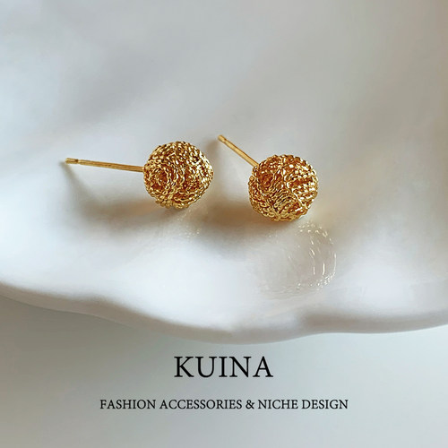 法式气质耳钉女纯银针轻奢高级感