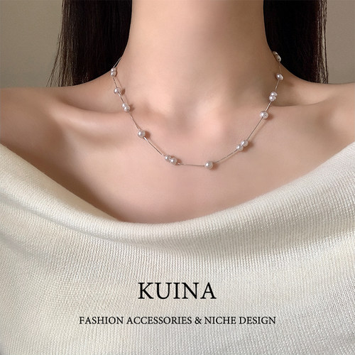 珍珠项链毛衣链简约百搭高级感