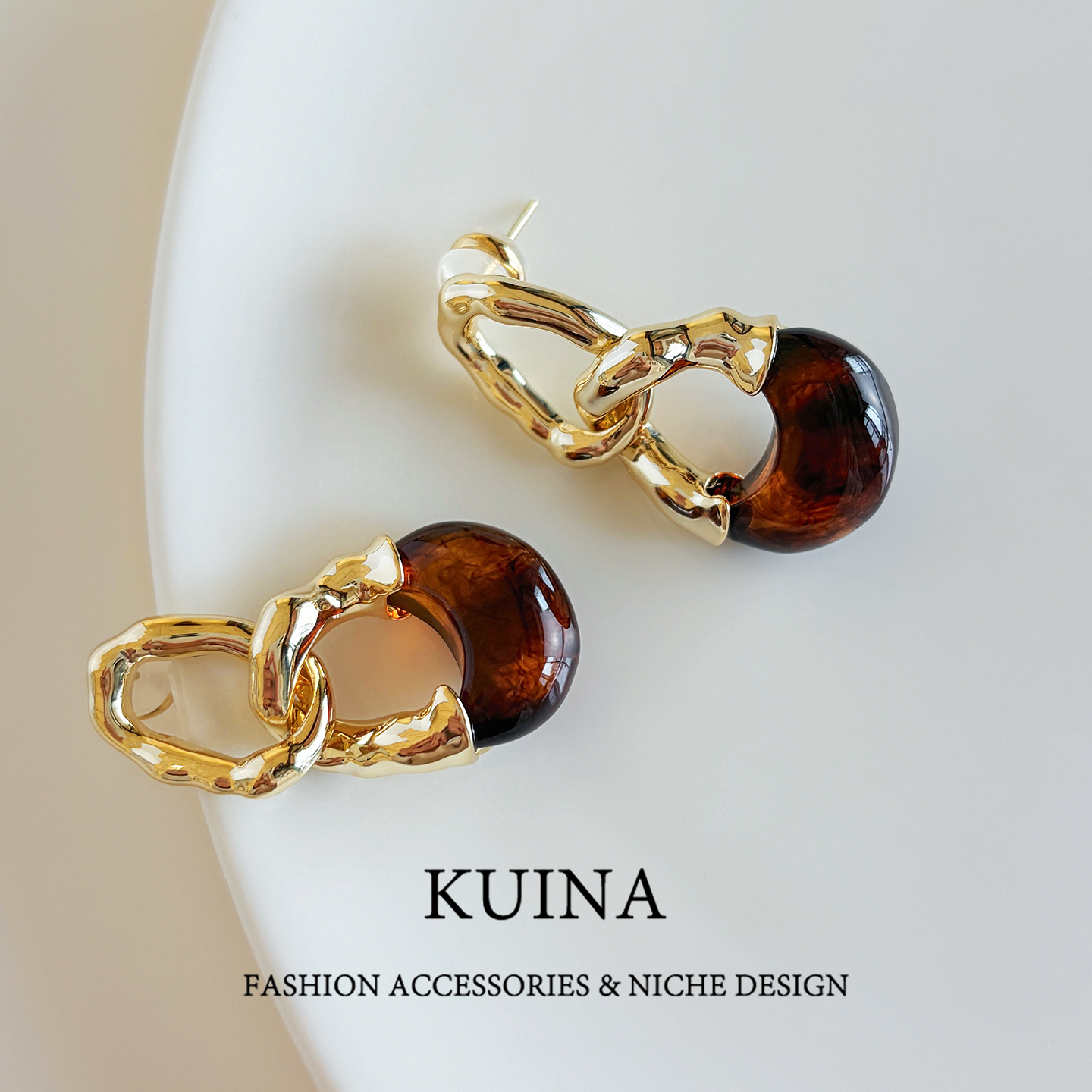 复古港风气质几何耳环耳坠女