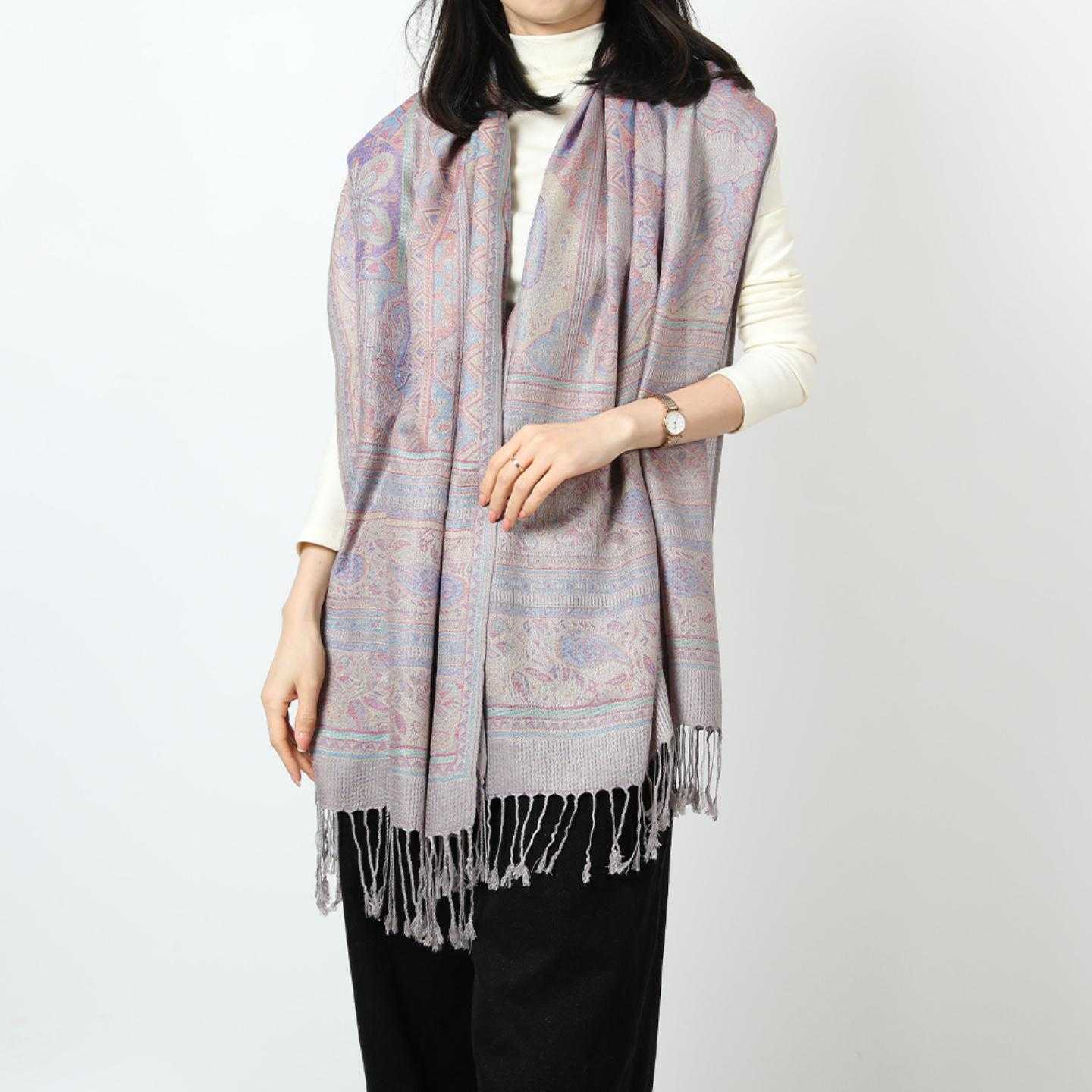 提花腰果围巾粘胶pashmina披肩女士包头巾70200cm春秋薄款围巾