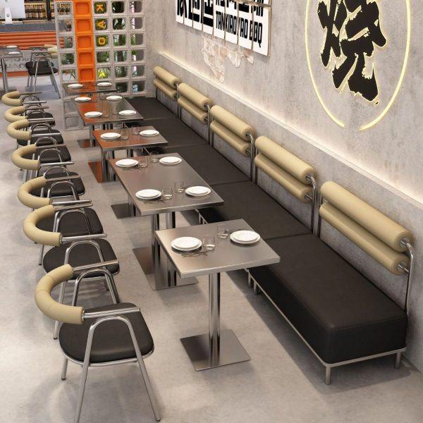 工业风卡座沙发不锈钢餐厅桌椅靠墙茶楼卡座火锅店烤肉店餐饮桌椅,商业/办公家具,卡座,淘宝优惠券,粉丝福利购,淘宝优惠卷