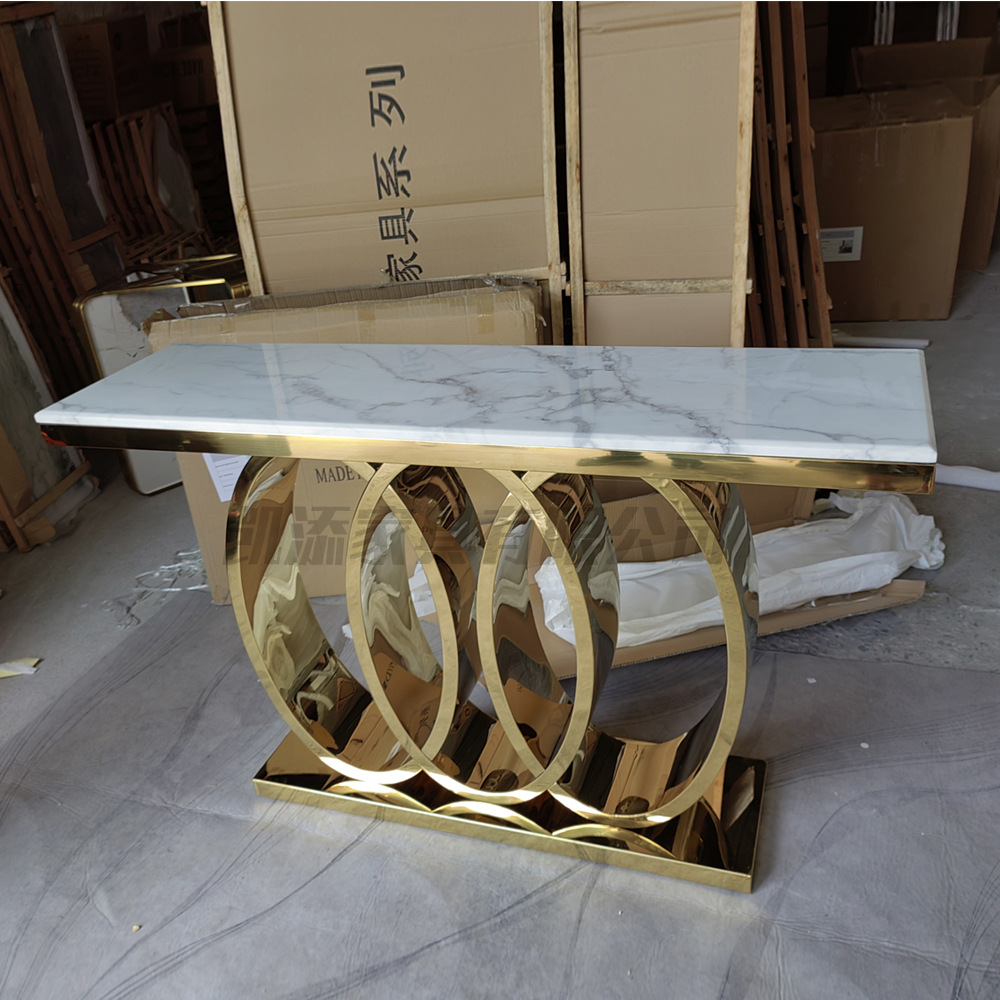 入户玄关桌大理石玄关桌子靠墙现代简约不锈钢条案玄关台省空间