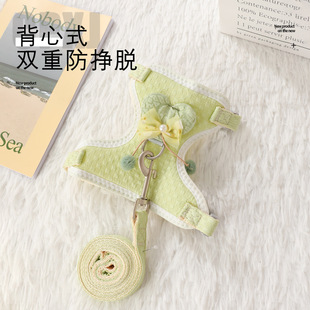貓咪牽引繩背心式 外出專用溜幼貓繩子 防掙脫遛貓繩胸背帶夏季