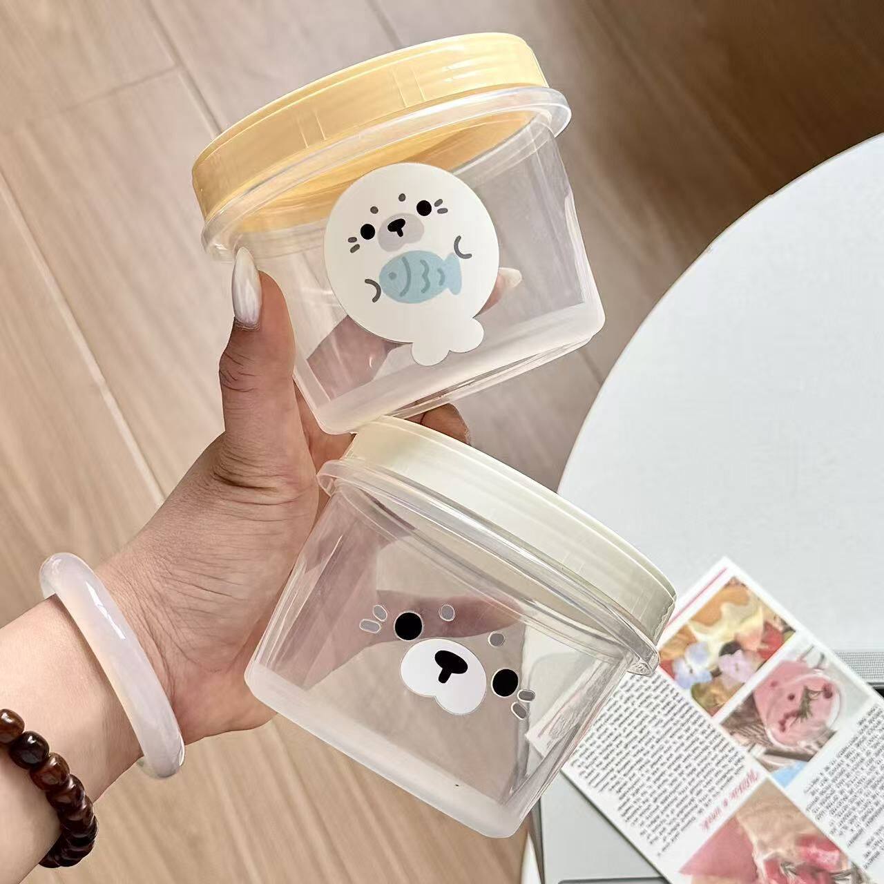 可爱小表情冰箱保鲜食物收纳盒