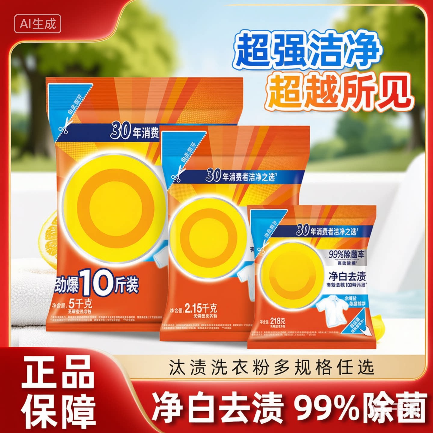 留香无磷去渍去油洗衣粉