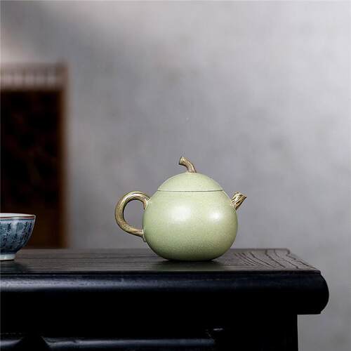 宜兴紫色砂壶原矿豆双青泥绞52900泥茄功瓜手工家用夫泡茶壶茶具