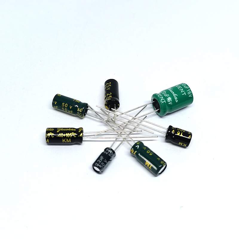 高频低阻高品质插件10V25v电解电容100UF35V6*7编带剪脚弯脚成型