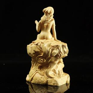 黄杨木弁天女辩才福德雕女智天辩慧论富吉祥美音乐木质摆件