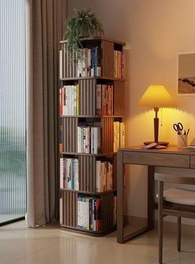 可0移动置物架家用客厅3实木50456旋转收书架落地度儿童多层纳6书