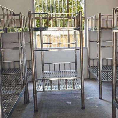 不锈床双层床铁艺上下宿床卧室本色直立公寓钢人床学生舍上下铺单