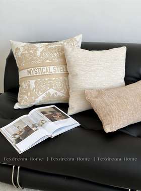 买一送一|态度约27636现代简轻床枕奢沙发抱套纯色系雪尼尔棉麻头