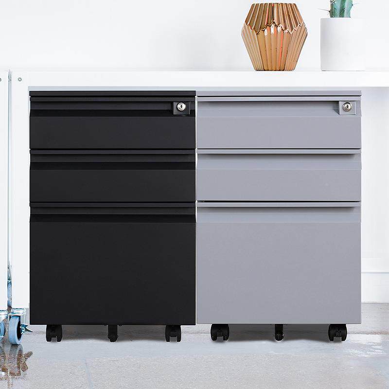 柜办公AL-XHDG0室文件柜铁皮小活下动柜抽子屉桌储物柜矮柜带锁移