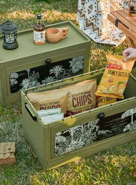 户外露营收侧件纳箱开DD256门野营木后盖车载备折叠箱大号一起批