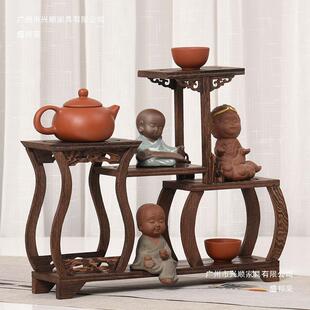 小型实木鸡翅木梅花古博架中摆台收纳架CD0149式多宝件置物架茶具