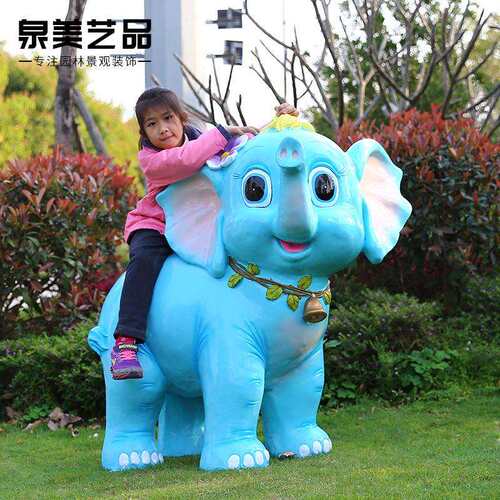 林财大象园景区幼儿园招摆件大型户外景观卡动物玻DX2001璃钢雕通