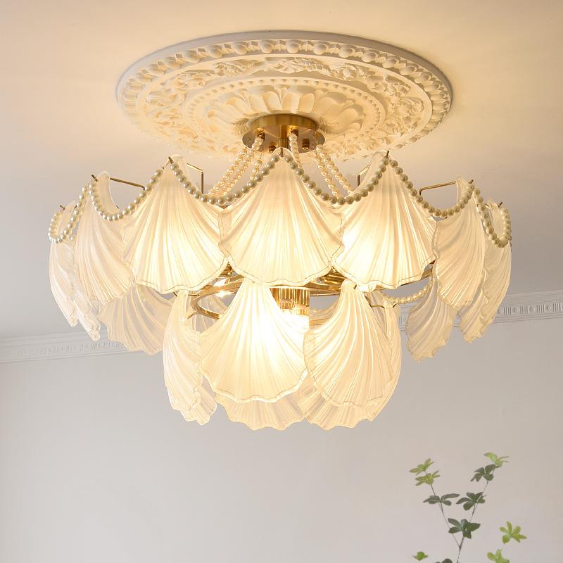 法式客厅吊灯主轻卧室后代奢20现25新款璃贝壳玻餐厅50吸顶灯具