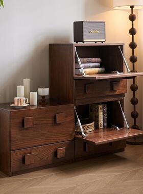 古风红橡木门柜卧室电家用储物柜客厅中餐边NTMY-G32柜复古靠墙组