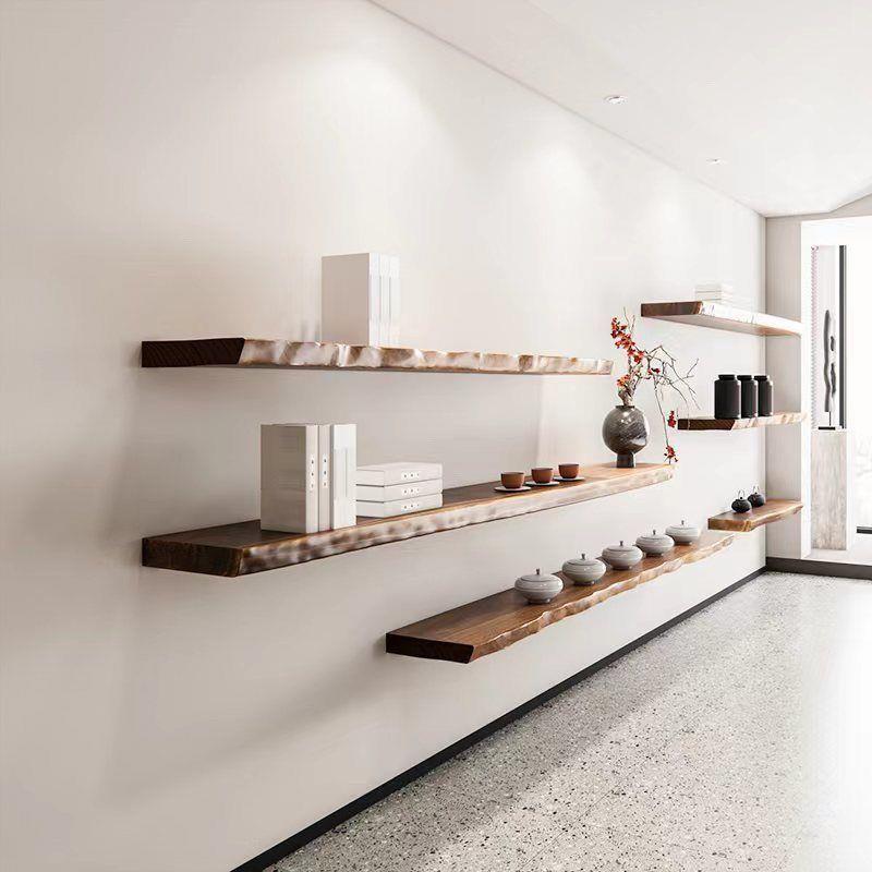 ESX墙置物实木挂一字隔板墙隔板书架装饰板不规架则展上示架上墙