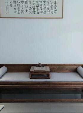 新中式黑胡桃木罗汉床小发41696户简约客厅沙系榆木禅意美人榻型