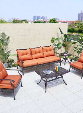 户外子13919铸铝桌单桌花别墅院阳台室内外防水防晒露天庭休闲茶