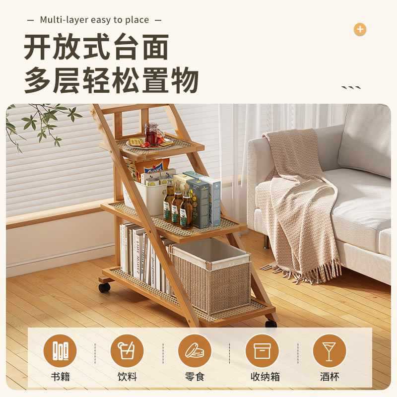 小桌子可移动沙发边几推车床头茶几简约家用卧室置物架床边非实木