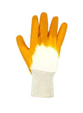 TD2-GL503黄色丁腈浸半挂胶，涂层手套（棉毛布809耐油，耐磨