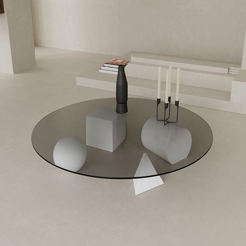 Yla创意轻钢化玻璃茶客厅圆型茶几极简现代桌子桌奢多几ILM何约艺