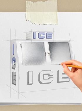 商用大容储冰柜冰冷块冷冻冷链大冰柜跨境机直供804直风冷积储冰