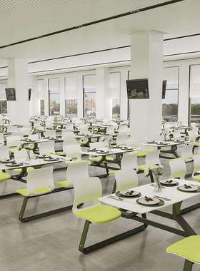 学校连体食餐堂餐桌椅快店商用单企STCZ-669业员工厂早位餐厅学生