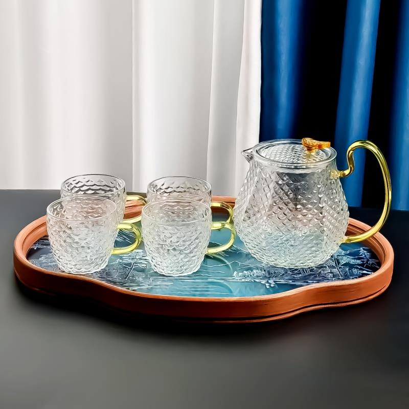 高硼硅玻璃茶壶耐高温泡茶壶电陶炉礼品功夫茶具礼盒水具套装轻奢