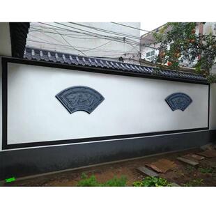 梦古扇形梅兰竹菊树脂彷砖雕中式彷古墙面装饰立体塑料院墙挂件