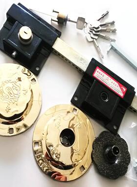 厂家直销门锁双开双扇门木门铁门锁架锁钛门锁庭院门锁