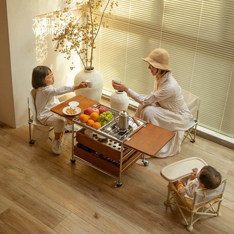尤皿/烟火茶几/实木客厅小桌子复古色露营茶桌围炉煮茶移动茶水柜,住宅家具,移动边几/推车,淘宝优惠券,粉丝福利购,淘宝优惠卷